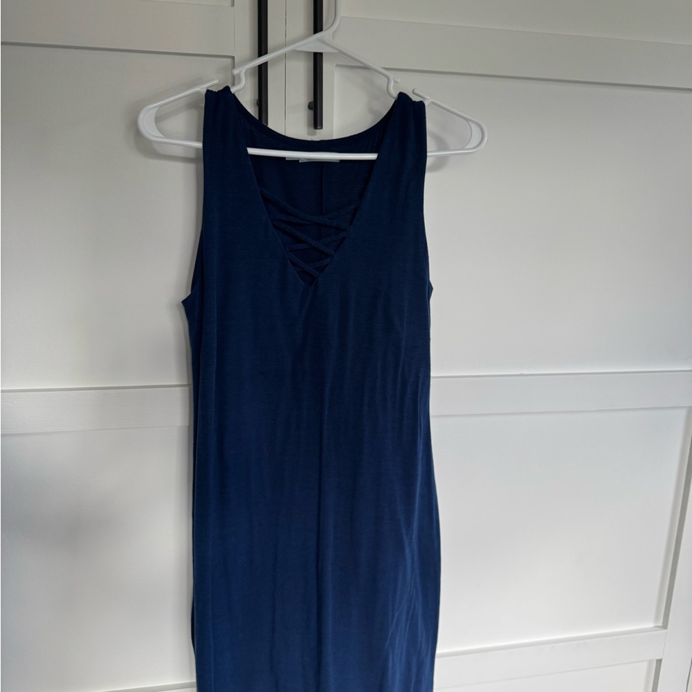 Navy Blue Sleeveless Dress